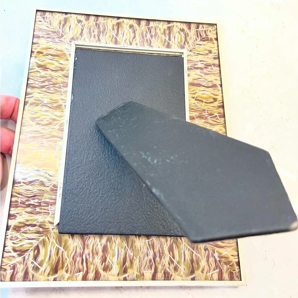 Metal Glass Fabric Picture Frame Pink Embroidered Sequins Floral 4x6